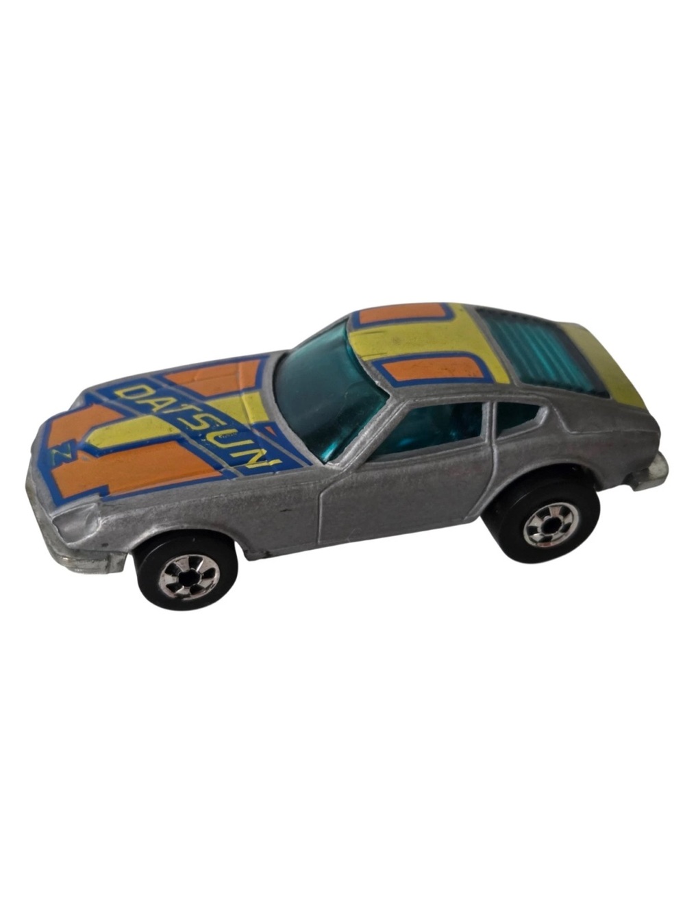 Vintage 1976 Hot Wheels Datsun Z Whiz Diecast Silver Gray Rear Window Louvers